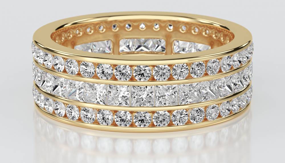 Round & Princess Diamond Full Eternity Ring Y