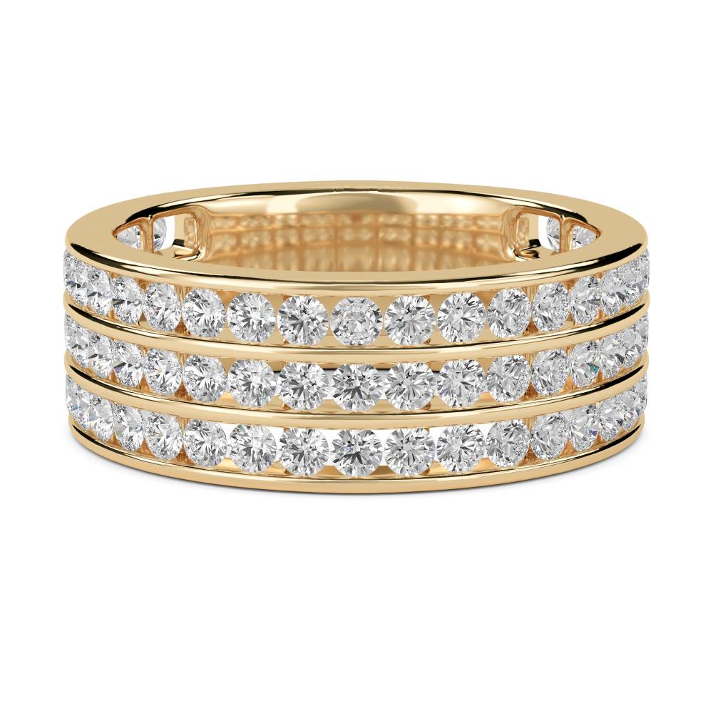 Triple Row Round Diamond Eternity Ring Y