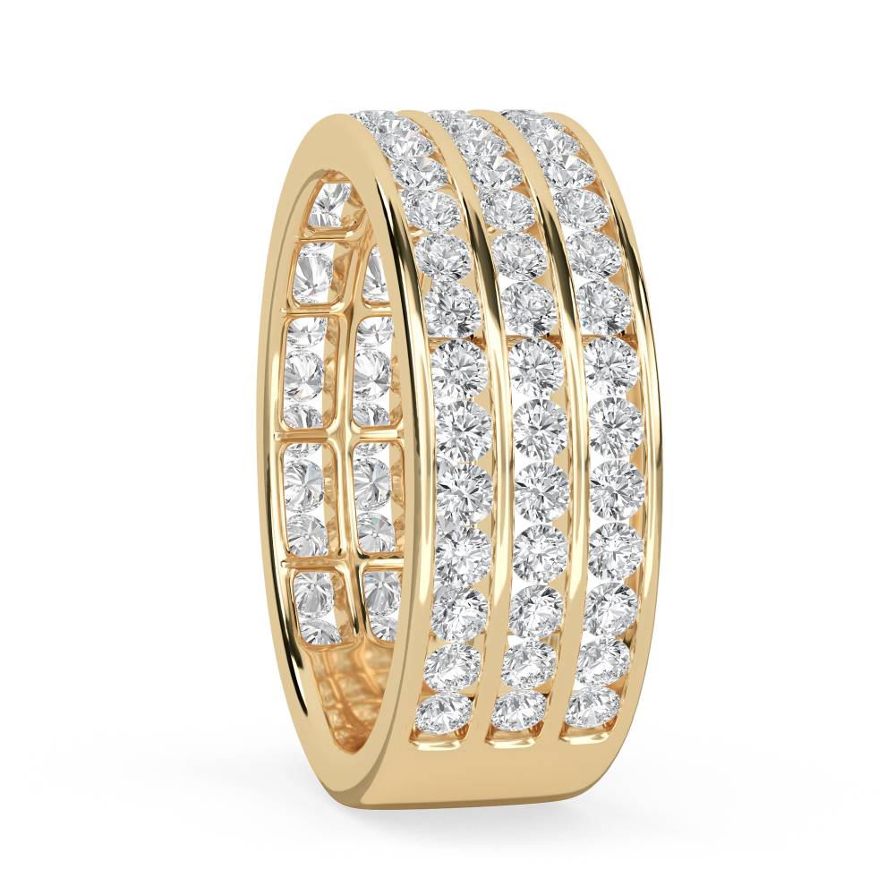 Triple Row Round Diamond Eternity Ring Y