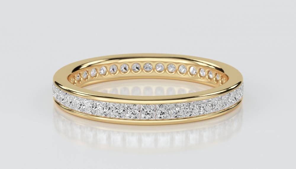 3mm Elegant Princess Diamond Full Eternity Ring P