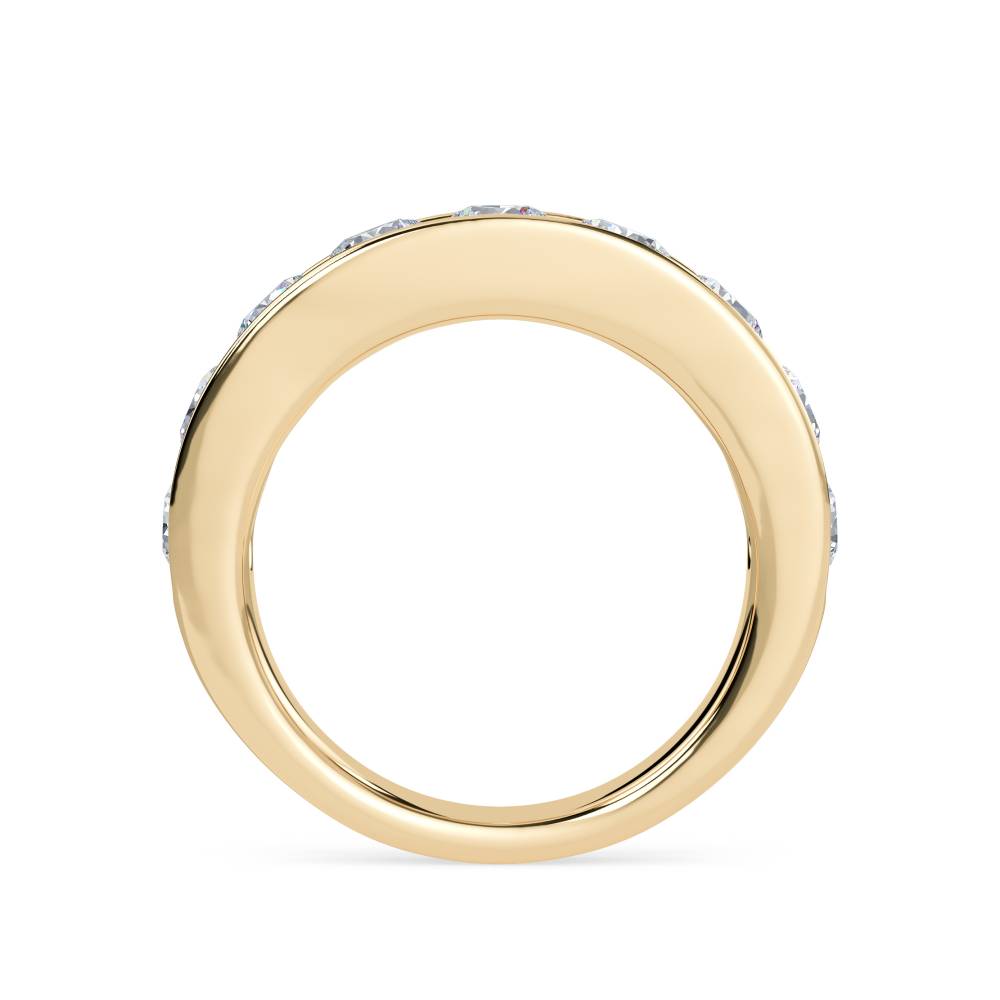 Round Channel Set Diamond Eternity Ring Yellow Gold