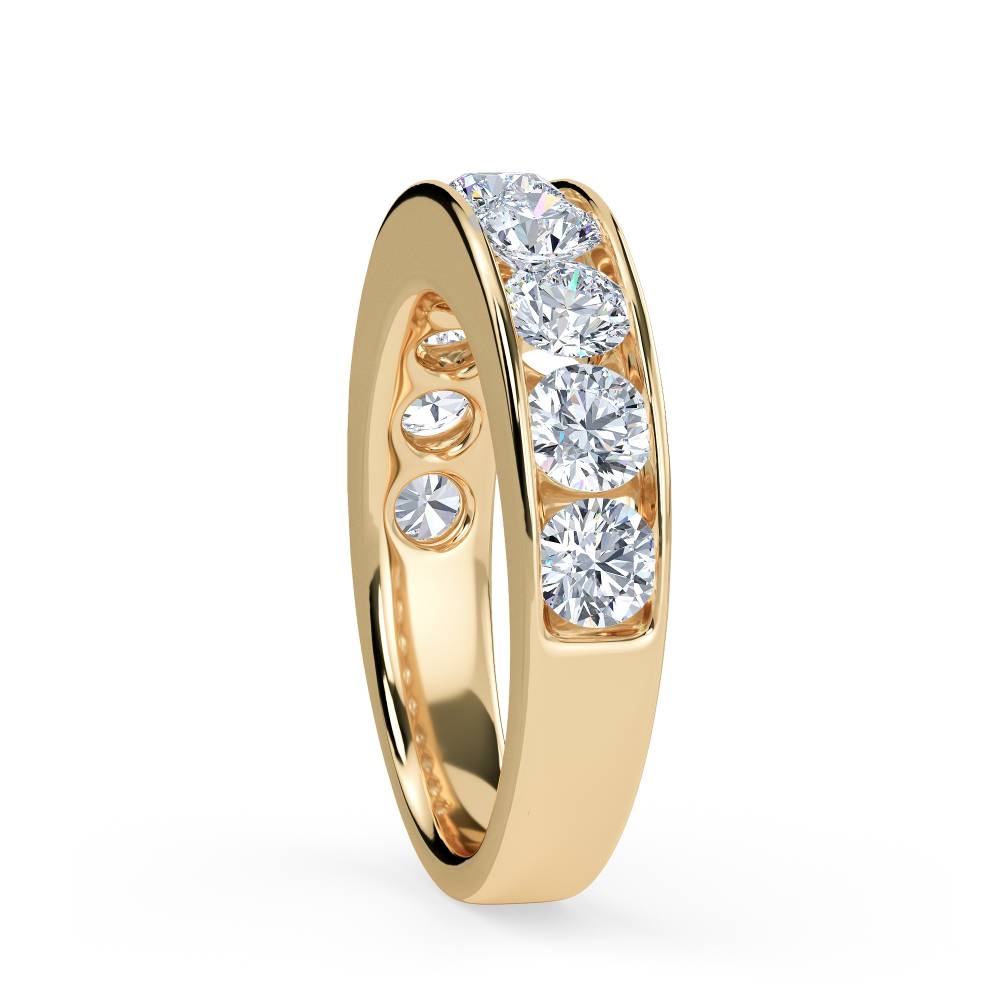 Round Channel Set Diamond Eternity Ring Yellow Gold