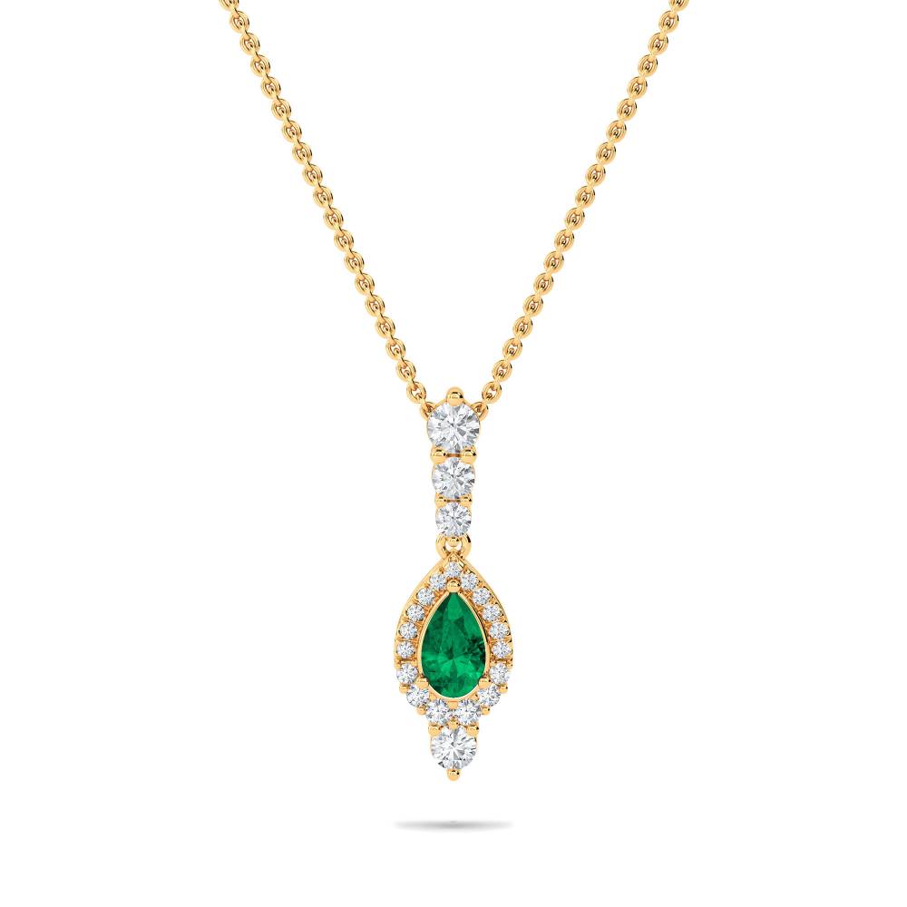 1.40ct Emerald Pear Pendant And Chain Image