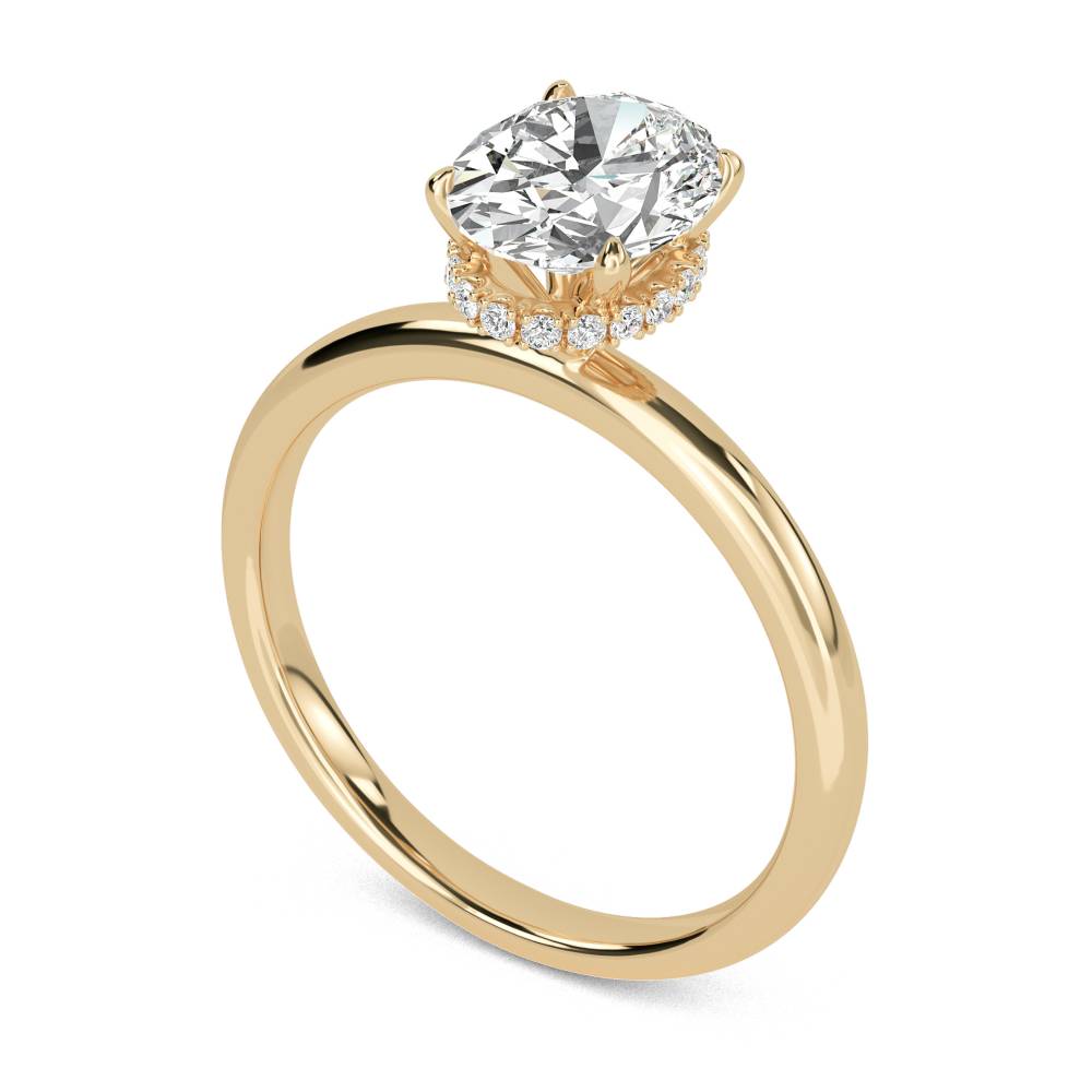 Oval Diamond Hidden Halo Ring Y