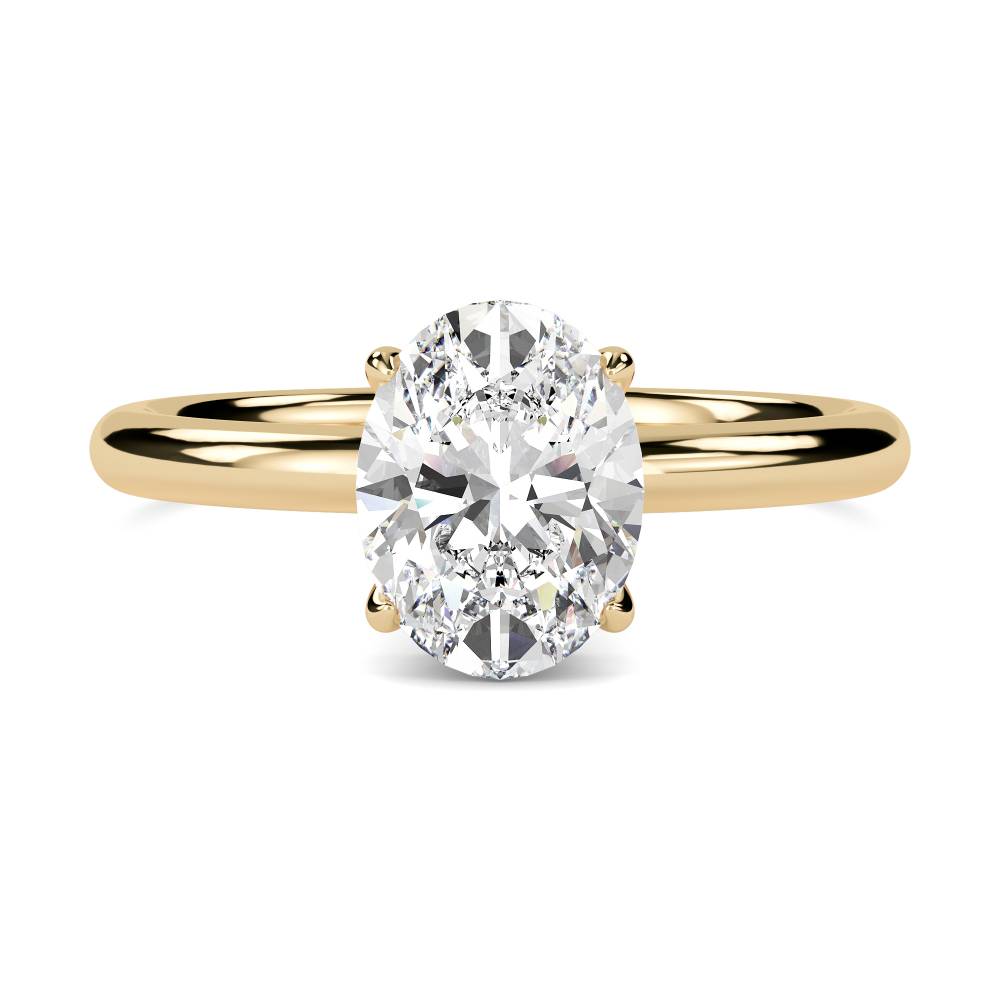 Oval Diamond Hidden Halo Ring Y