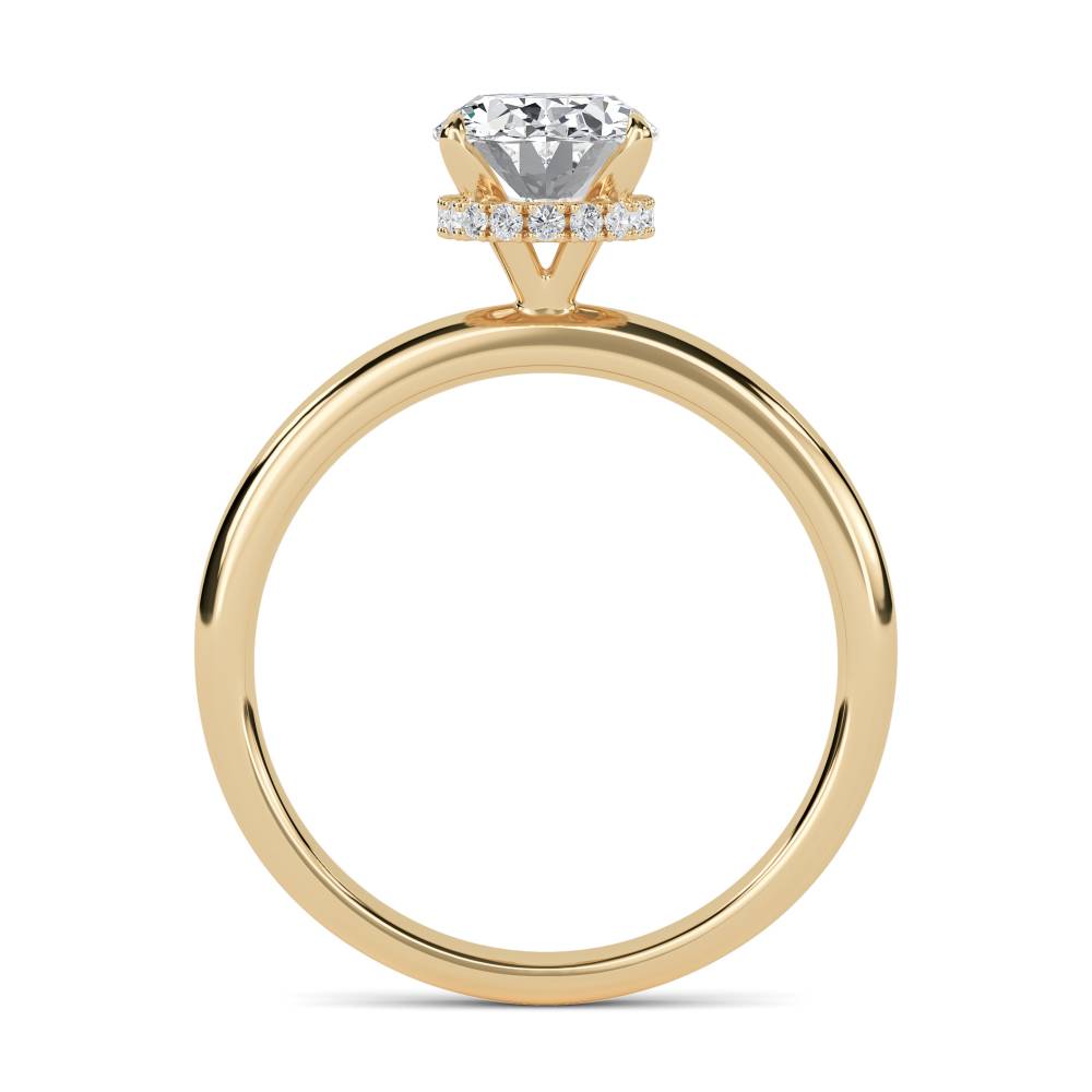 Oval Diamond Hidden Halo Ring Y