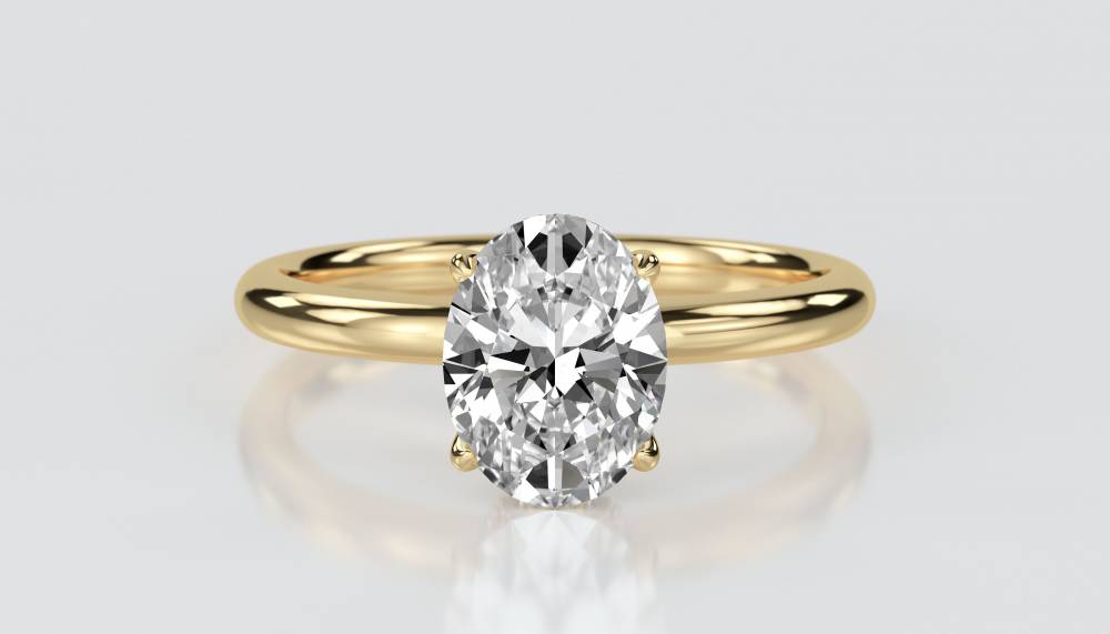 Oval Diamond Hidden Halo Ring Y