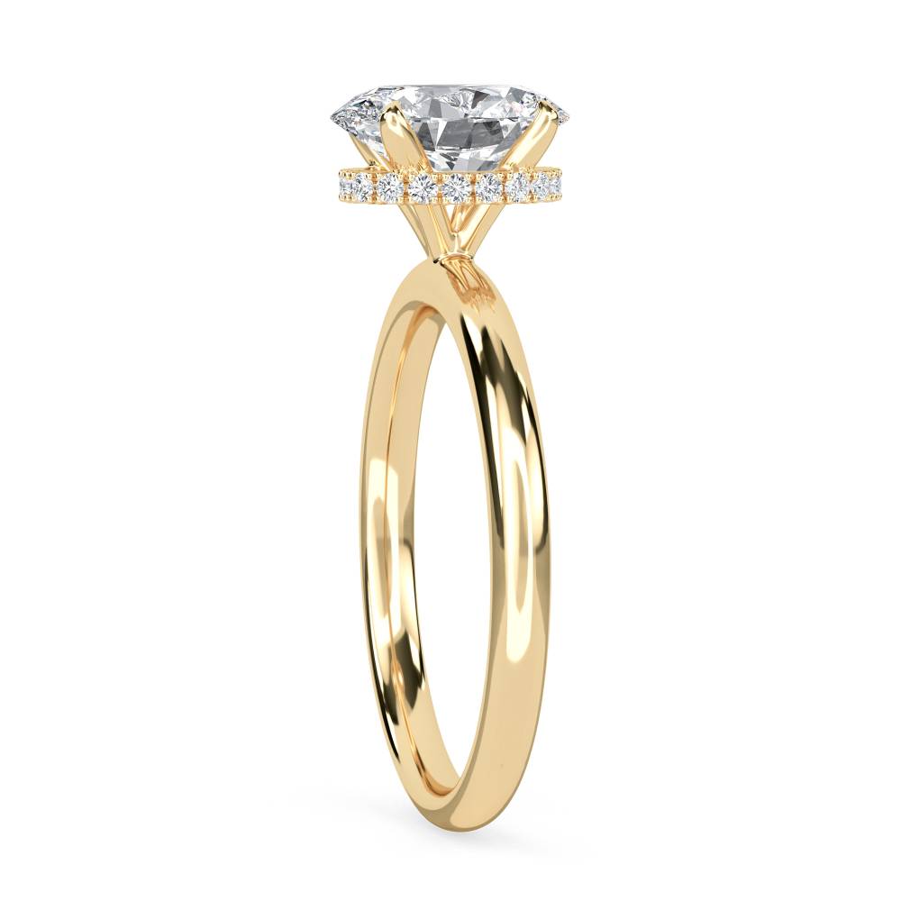 Oval Diamond Hidden Halo Ring Y