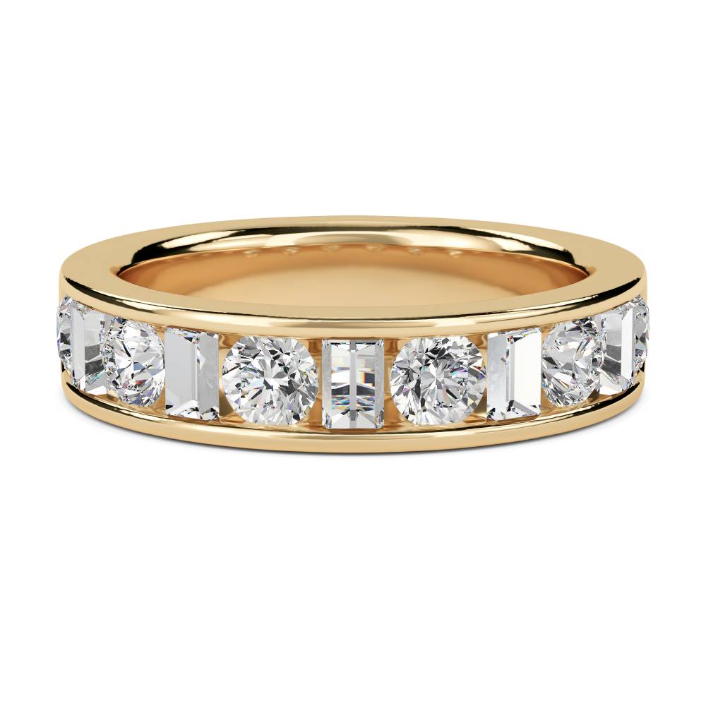 1.00ct Round & Baguette Diamond Eternity Ring Y