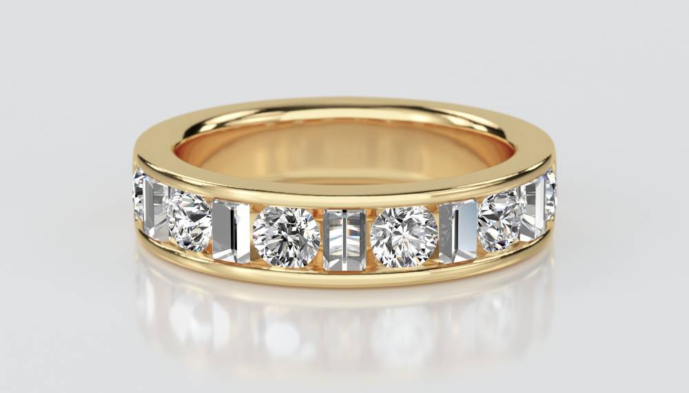 1.00ct Round & Baguette Diamond Eternity Ring Y