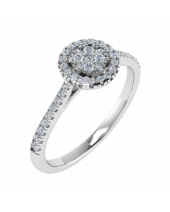 0.20ct VS/GH Round Diamond Set Cluster Ring