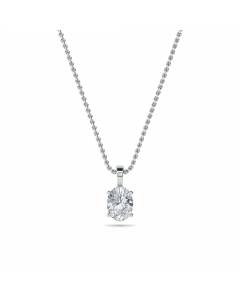 0.10 SI/G-H Classic Oval Diamond Solitaire Pendant