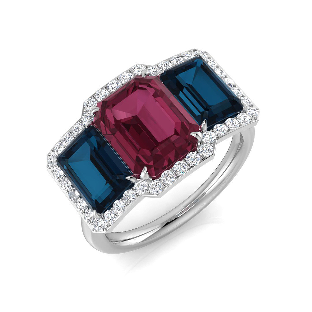 Sapphire and tourmaline ring store